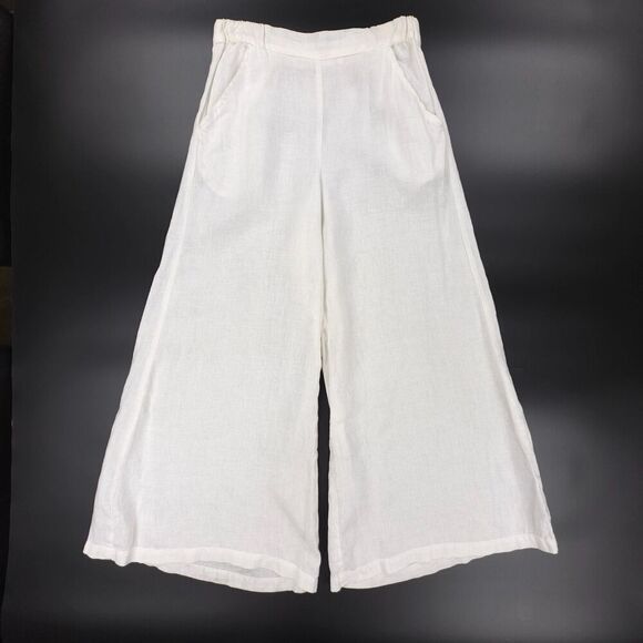 CP Shades Pants - CP SHADES Linen Wendy Wide Leg Palazzo Pant Lagenlook Boho Resort Minimal VSCO
